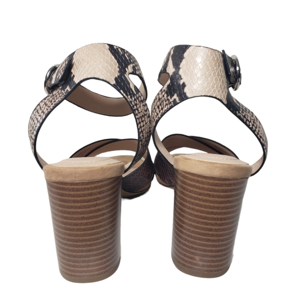 Alfani Irinna Brown Snakeprint Open Toe Buckle Ankle Strap Sandals Sz 8M - Picture 5 of 10